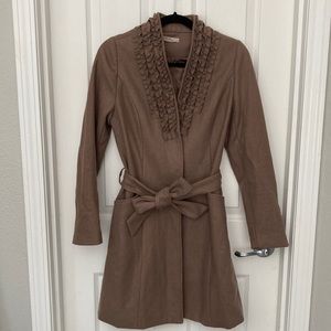 Women’s tan dress coat, Darling, size S, wool